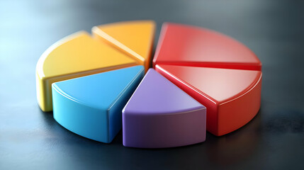 Obraz premium Colorful 3D Pie Chart Illustration