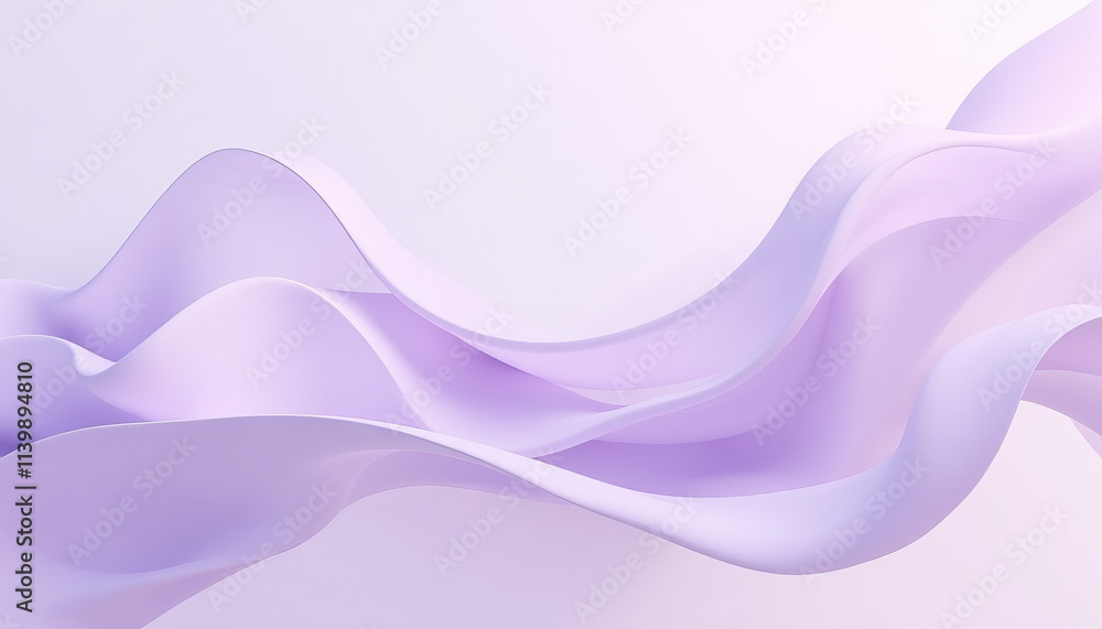 Poster stylish abstract background with flowing wavy lines in soft shades of purple, creating an elegant de