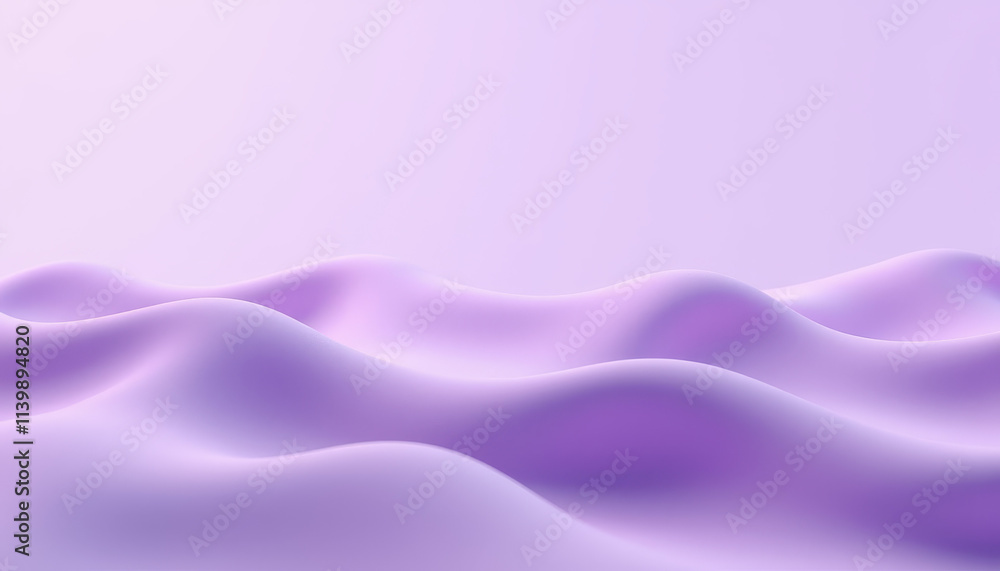 Poster soft and smooth abstract background with gentle wavy lines in shades of purple, creating a calming a