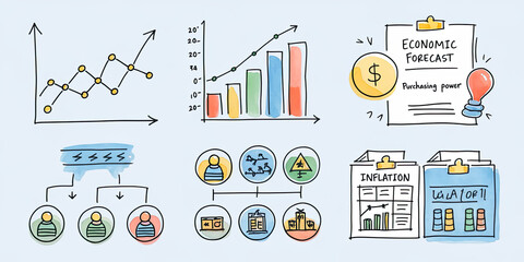 Hand Drawn Business Charts Economic Indicators