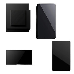 Flat black rectangle with smooth edges