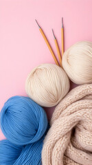 Cozy Knit Illustration: Yarn Balls and Needles
