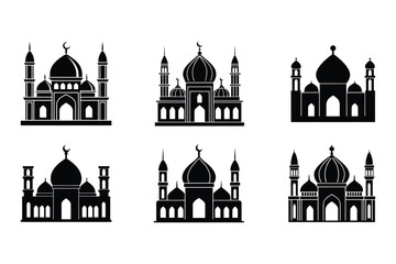 set of mosque vector illustration  