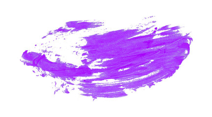 Purple brush strokes isolated on transparent background.