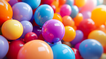 A vibrant assortment of multicolored balloons.