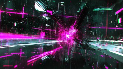 Fototapeta premium glitch, Abstract fusion elements within digital glitch art aesthetic , isolated on white background, , copy space, copy space for text,