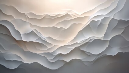 Close-Up of Crumpled Paper Texture with Layers Resembling Waves or Ripples