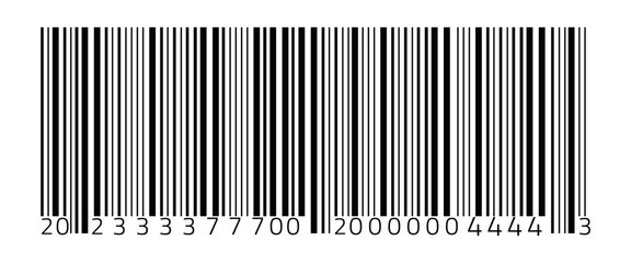 Barcode icon with irregular lines and numbers