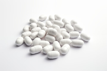 Medicine pills on white background. Medicine related topics. Public health. Treatments. Png cutouts.