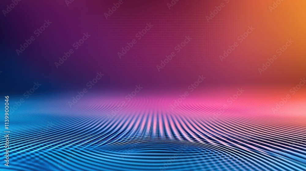 Poster sound loud 3d rendering concept, abstract visualization of loud sound energy creating distorted wave