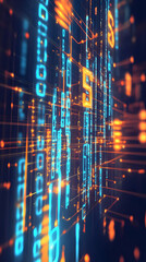 Fototapeta premium Abstract 3D Digital Data Stream Background