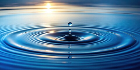 Water drop ripples on a serene lake surface, ripples, water drop, lake, serene, nature, reflection, tranquil, peaceful