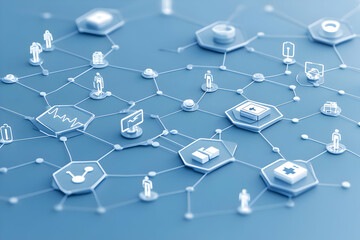 3D Medical Network Illustration