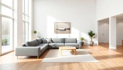 Scandinavian Style - Scandinavian Concept Living Room Interior Design - Hotel Living Room - Apartment Living Room Interior With TV - Interior Design