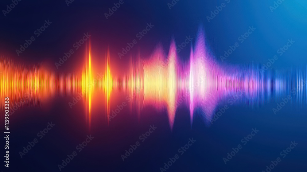 Poster sound loud 3d rendering concept, vibrant visualization of sound waves in abstract color spectrum cre