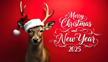 christmas card with deer