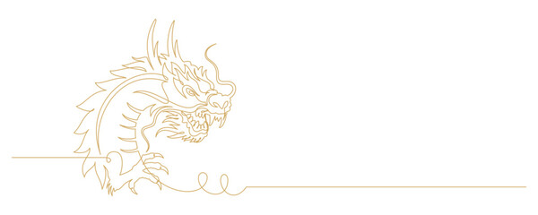 dragon line art style illustration 2