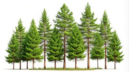 Pine trees isolated on a background, pine, trees, forest, nature, greenery,background, isolated, botanical, evergreen