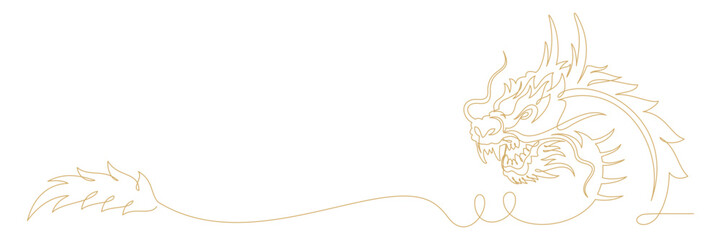 dragon line art style illustration 3