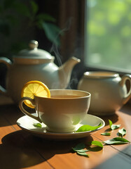 cup of tea and teapot