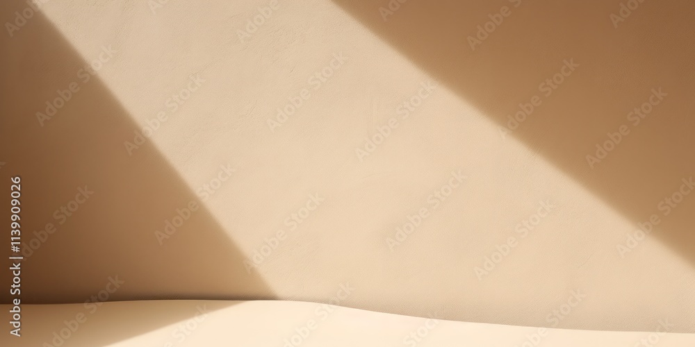 Aufkleber a minimalist scene featuring soft shadows and light on a smooth, beige surface, creating a serene an