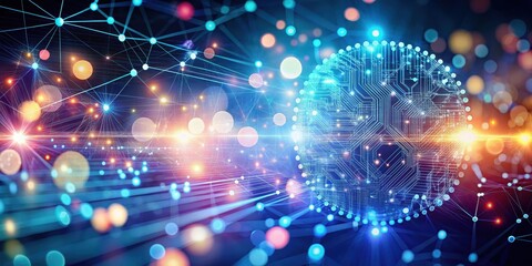 Obraz premium Abstract bokeh background with a futuristic feel representing innovative artificial intelligence ideas, technology