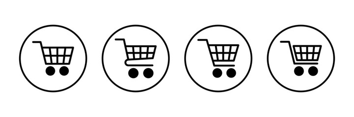 Shopping icon vector isolated on white background. Shopping cart icon. Basket icon. Trolley