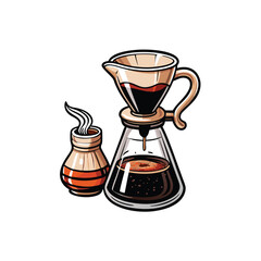 A meticulously crafted image showcasing a gooseneck kettle pouring hot water over coffee grounds in a V60 pour-over brewer, emphasizing the precision and artistry of the coffee brewing process.