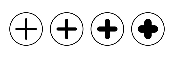 Fototapeta premium Plus Icon vector isolated on white background. Add plus icon. Addition sign. Medical Plus icon