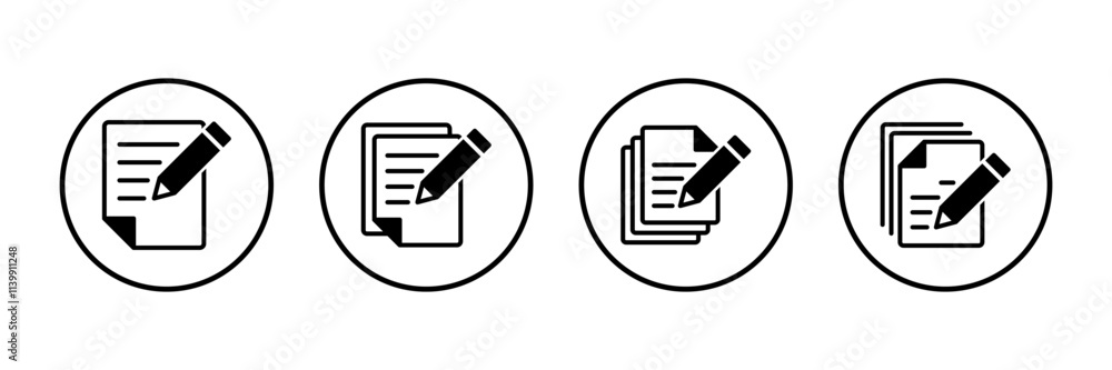 Poster note icon vector isolated on white background. taking note icon vector. edit line icon. document wri