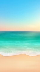 Fototapeta premium Serene Turquoise Ocean Beach Summer Wallpaper Background