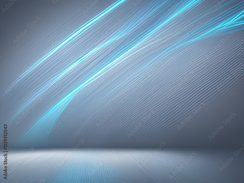 Poster white and blue curve line, rough abstract background with gradient color, and shine grainy noise and
