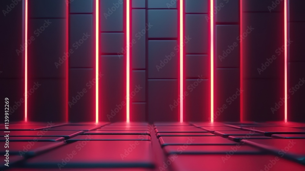 Poster sound loud 3d rendering concept, glowing pulses of basslines represented in a moving and dynamic vis