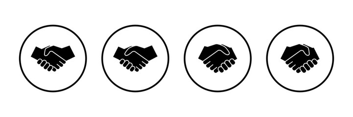 Obraz premium Business handshake icon vector isolated on white background. Handshake icon vector. contract agreement. Trust icon vector. Deal. Done. partnership icon