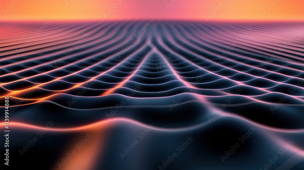 Poster sound loud 3d rendering concept, abstract portrayal of loud sound energy creating dynamic distortion
