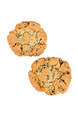 chocolate chip cookies pastry biscuits on white isolated png background