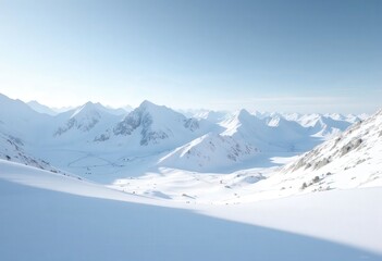Snowy Mountain Range Panorama
