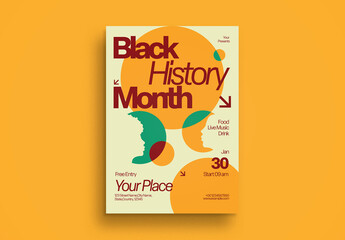 Cream Black History Month Flyer Layout