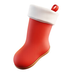 Festive red Christmas stocking with white cuff
