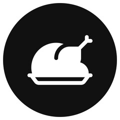 Editable roasted chicken or turkey vector icon. Food, restaurant. Part of a big icon set family. Perfect for web and app interfaces, presentations, infographics, etc