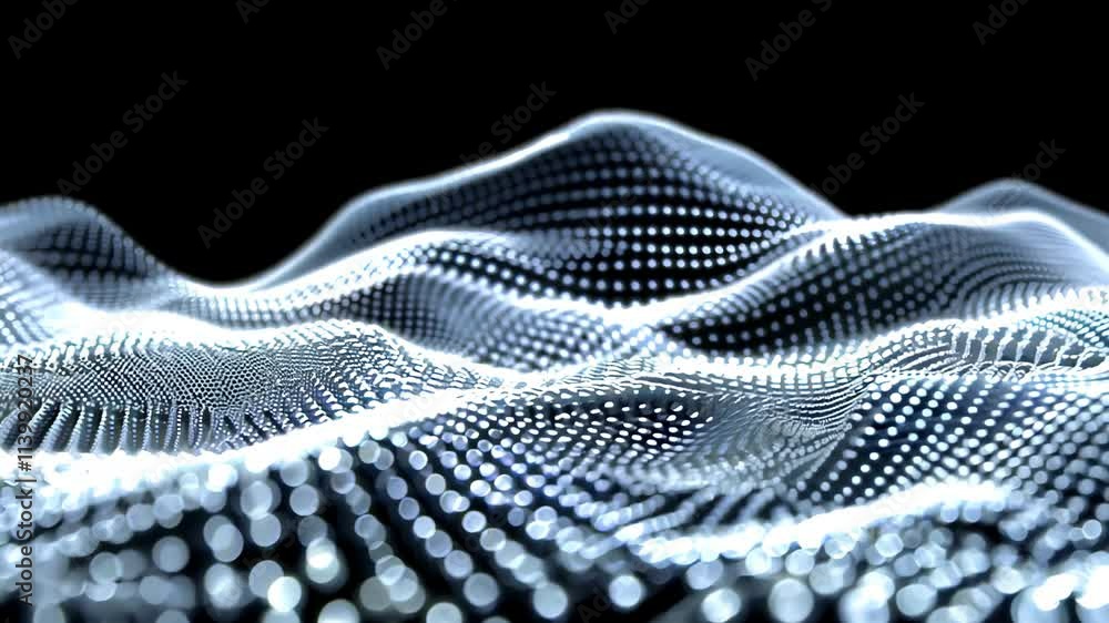 Aufkleber a close up of a blue and white surface with many small dots. the surface appears to be a wave or a m