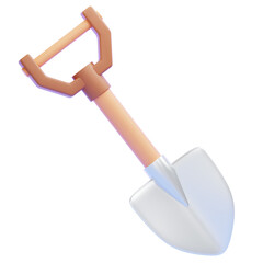 PNG 3D shovel illustration isolated on a white background