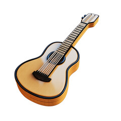 Fototapeta premium Realistic 3D acoustic guitar with detailed craftsmanship