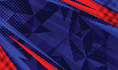 Abstract geometric stripes red and blue racing background for car wrap stickers