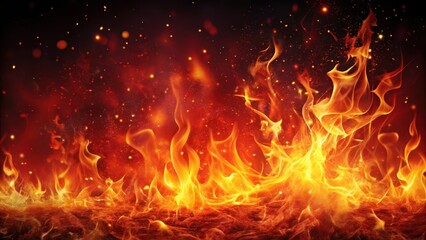 Fototapeta premium Beautiful abstract background of burning red hot with flying sparks in rendering , abstract, background, burning, red hot, sparks