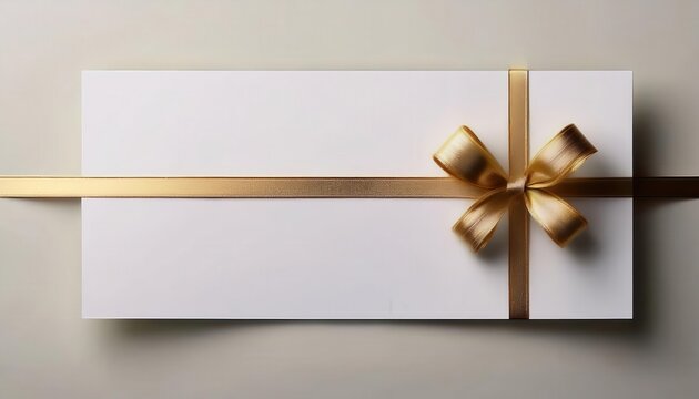 Elegant White Gift Box with Gold Ribbon Bow. Perfect for Weddings, Birthdays, Anniversaries, Corporate Gifting, Holiday Presents, Special Occasions, and Luxury Gift Cards Display