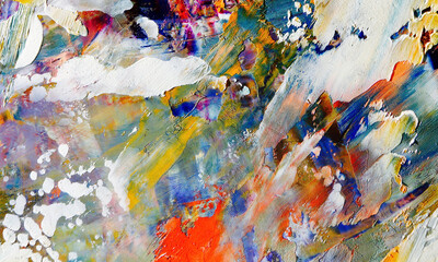 Abstract art background . Hand painting artwork on canvas .
