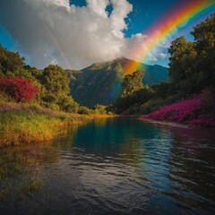 A photograph with vibrant colors inspired by the rainbow.