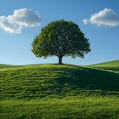 Fototapeta premium Solitary Tree on a Hill