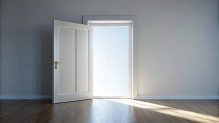 render of a shiny open door in a bright room, door, open, light, room, interior, render, shiny, entrance, welcome, modern
